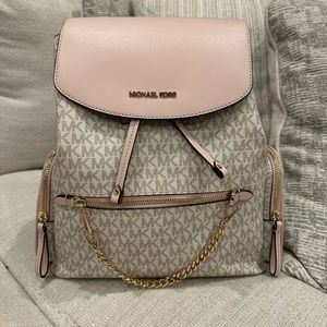 Michael Kors, larger, Jet set chain bag in Pink/white
